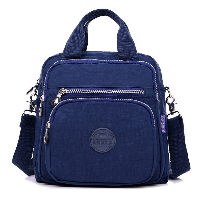 bags : Crossbody Tas Dames Zwart - 3-in-1 Waterdicht Multifunctioneel - Nylon in Donkerblauw van Pantino