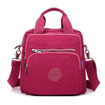 bags : Crossbody Tas Dames Zwart - 3-in-1 Waterdicht Multifunctioneel - Nylon in Donkerroze van Pantino