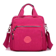 bags : Crossbody Tas Dames Zwart - 3-in-1 Waterdicht Multifunctioneel - Nylon in Fuchsia van Pantino