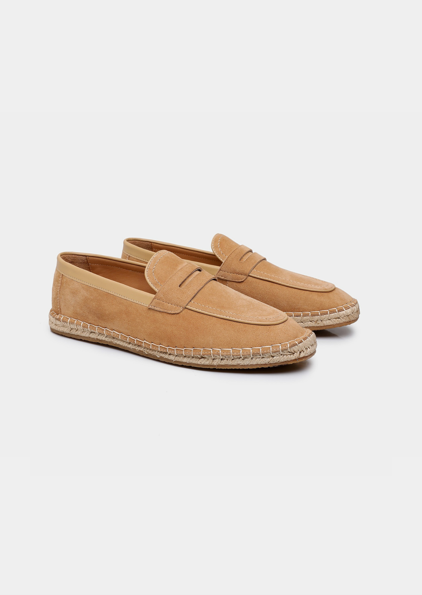 Herenmocassins met gevlochten zool