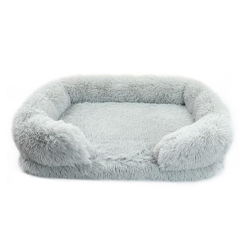pets : Luxe Pluizig Hondenbed in Grijs van Pantino