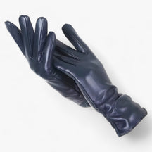 Sheepskin Gloves : Schapenvellen Handschoenen voor Vrouwen Dames - K Klasiek Stijl en Winterbescherming - Blauw Lac in Marine Blauw van Pantino