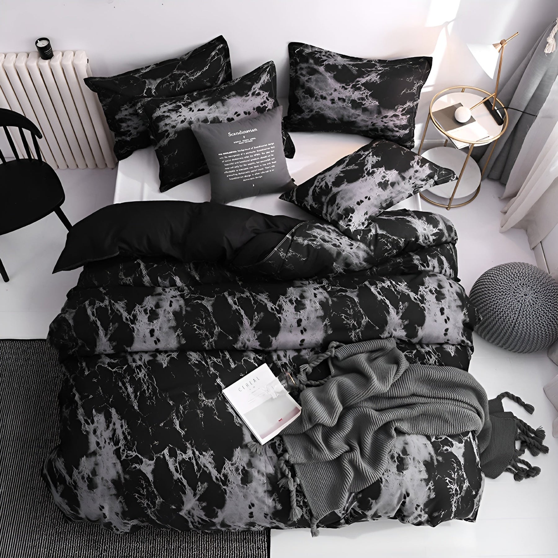 home & garden : Luxe Lakens Set Zwart - Zachte Slaapkamer Comfort - Microvezel in 2 EU van Pantino