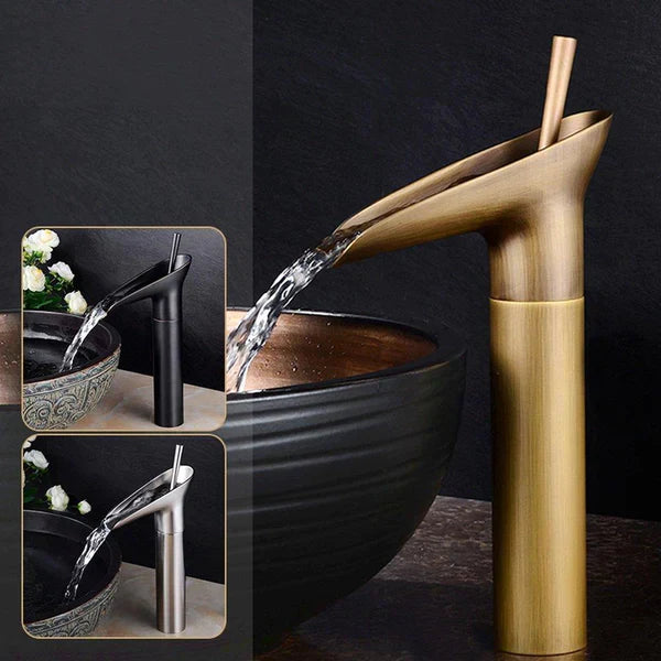 home & garden : Waterval Wastafelkraan Zwart Kort - Antiek Messing Badkamer - Messing in van Pantino