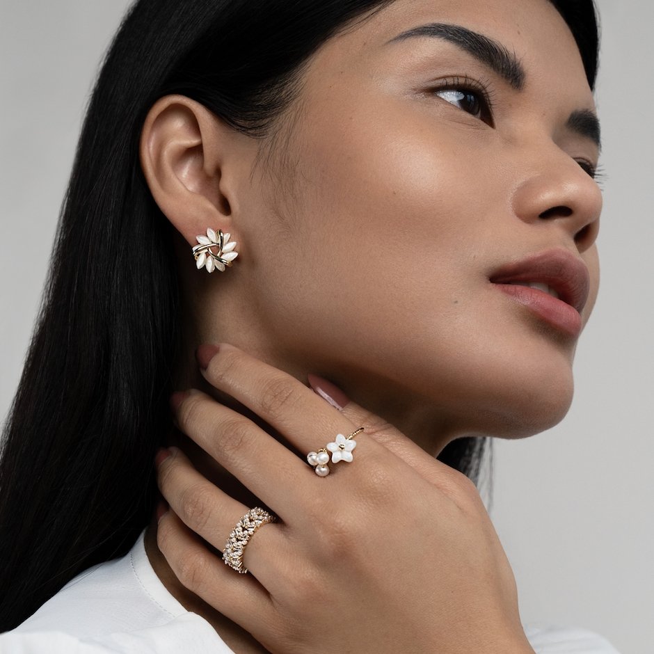 Earrings : Oorbellen Roze - Golden Opal in van Pantino