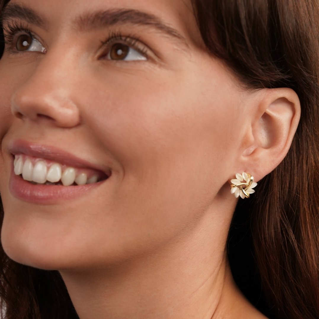 Earrings : Oorbellen Roze - Golden Opal in van Pantino