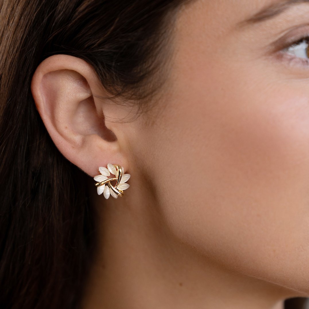 Earrings : Oorbellen Roze - Golden Opal in van Pantino