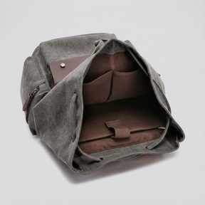 bags : Rugzak Grijs - RetroRider Laptoprugzak van Canvas en Leer in van Pantino