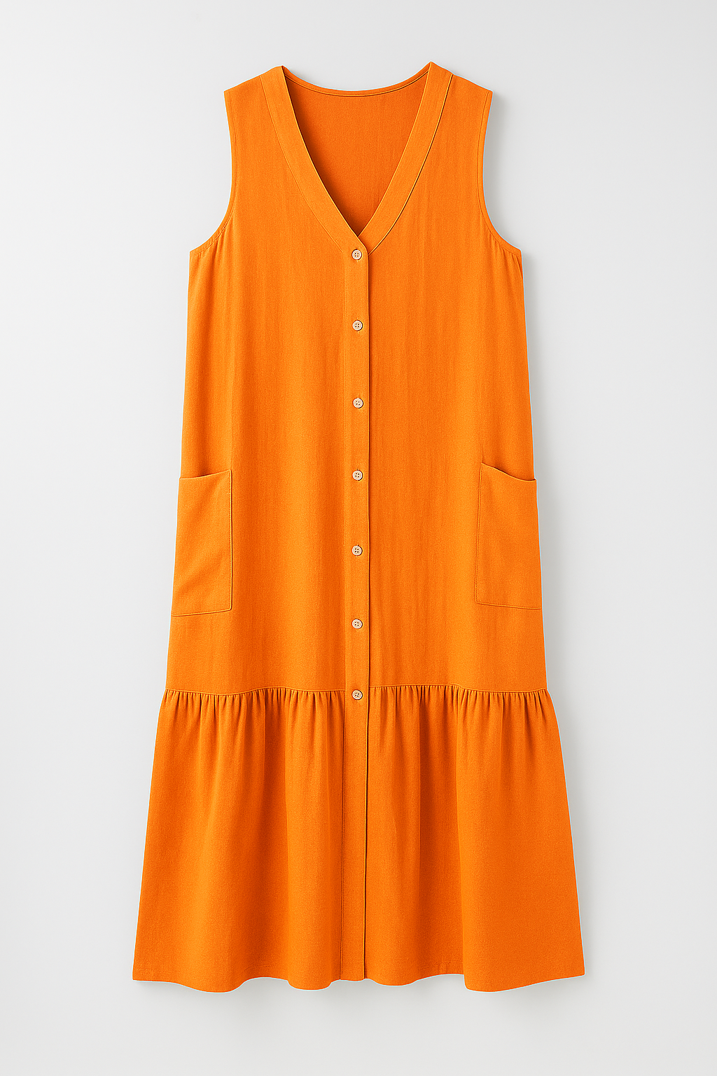 Dresses : Strandjurk mouwloos van soepele stof Dames in Arancione van Pantino