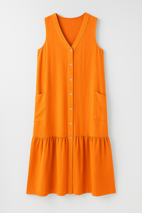 Dresses : Strandjurk mouwloos van soepele stof Dames in Arancione van Pantino