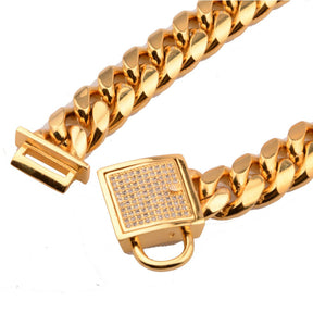 pets : BlingBling - Metalen Honden Ketting - Zilver met Diamand in van Pantino