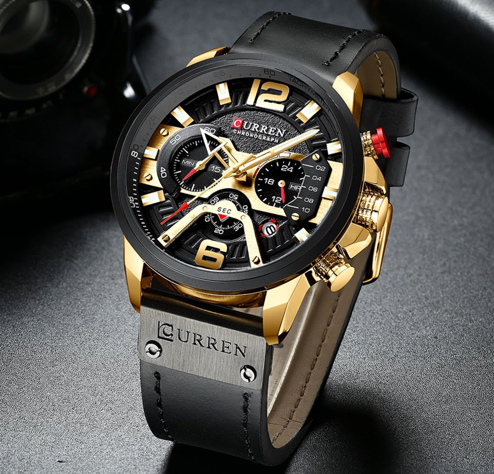 watches : Horloge Heren Zwart - Curren Polshorloge voor Rose + in Goud + Zwart van Pantino