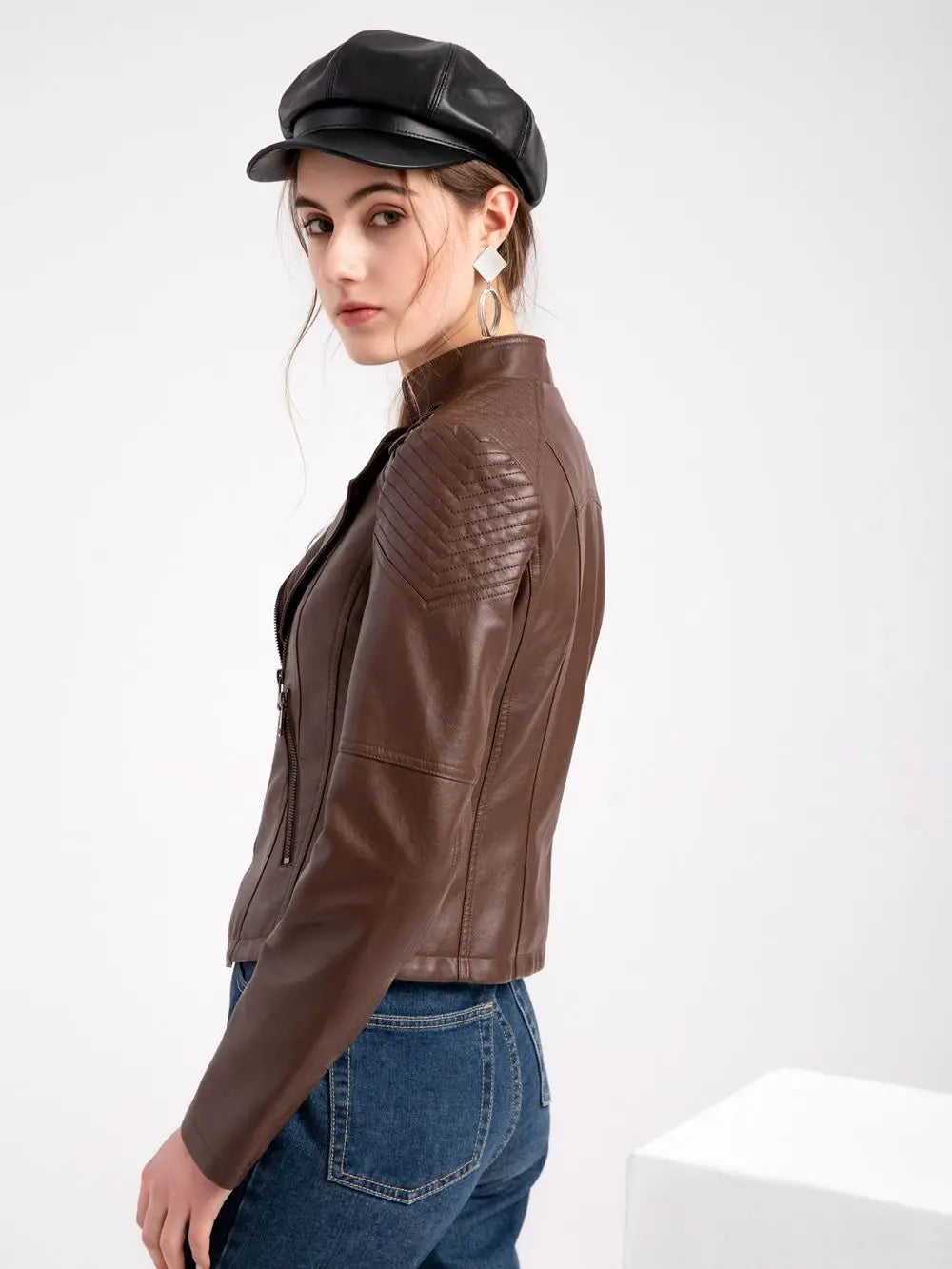 Jacket : Jas Imitatieleer - Zwart in van Pantino