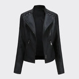 Imitation Leather Jacket - Black