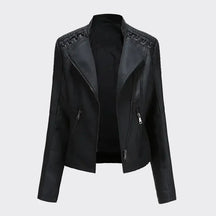 Jacket : Jas Imitatieleer - Zwart in Zwart van Pantino