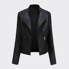 Jacket : Jas Imitatieleer - Zwart in Zwart van Pantino