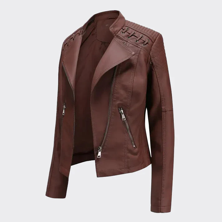 Jacket : Jas Imitatieleer - Zwart in Bruin van Pantino