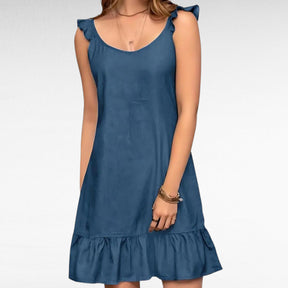 Dress : Jurk Zwart - Summerjurk in Lichtblauw van Pantino