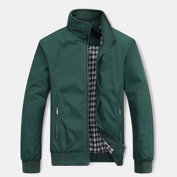 Bomber Jacket : Jack Heren Zwart - Moderne Bomberjack in Groen van Pantino