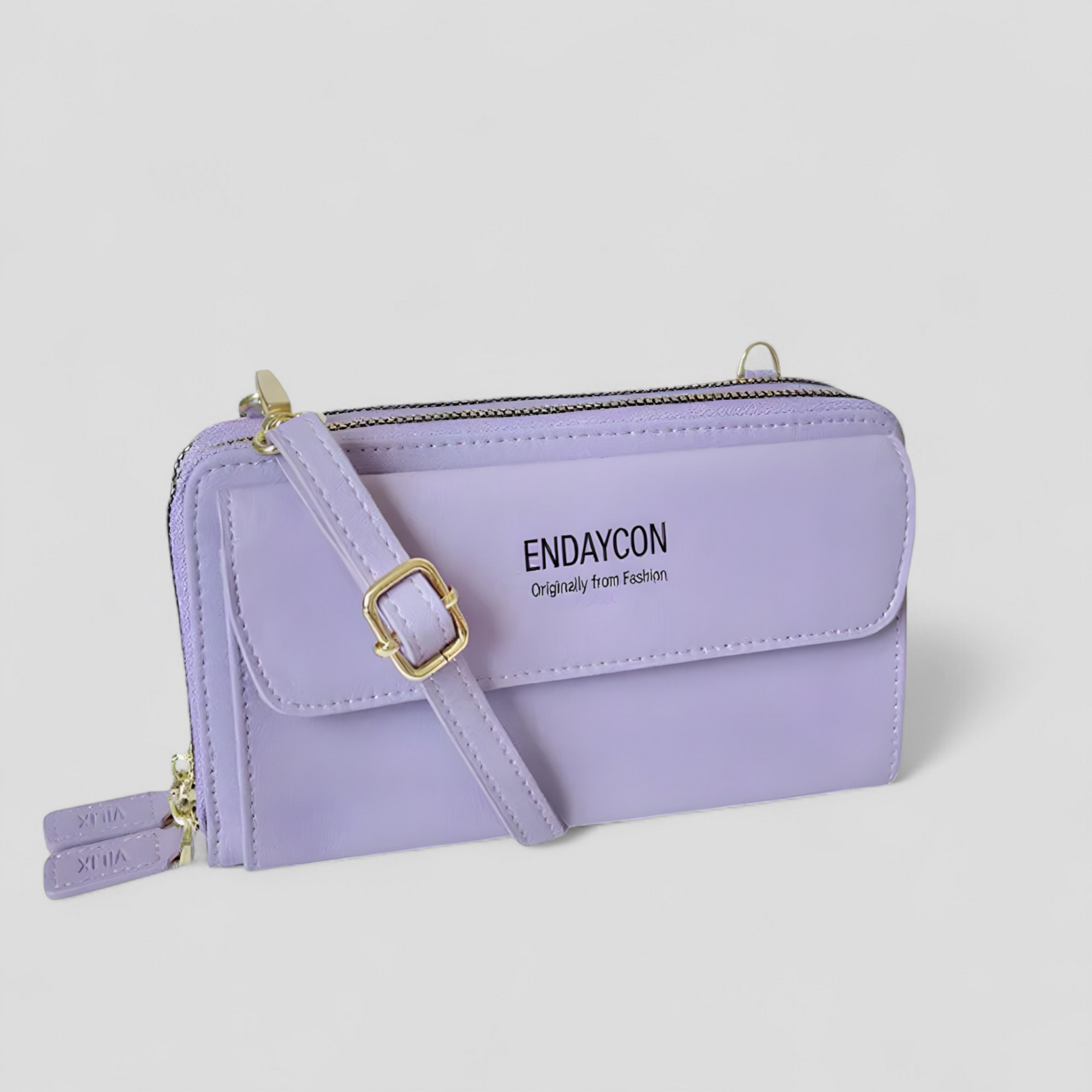 bags : EviBella - Compact Telefoontasje - Zwart in Paars van Pantino