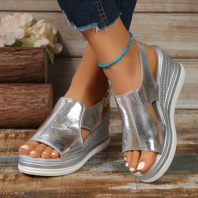 Sandals : Orthopedische Sandalen Dames - Zonnegoud - Comfortabel & Stijlvol in Grijs Madrid van Pantino