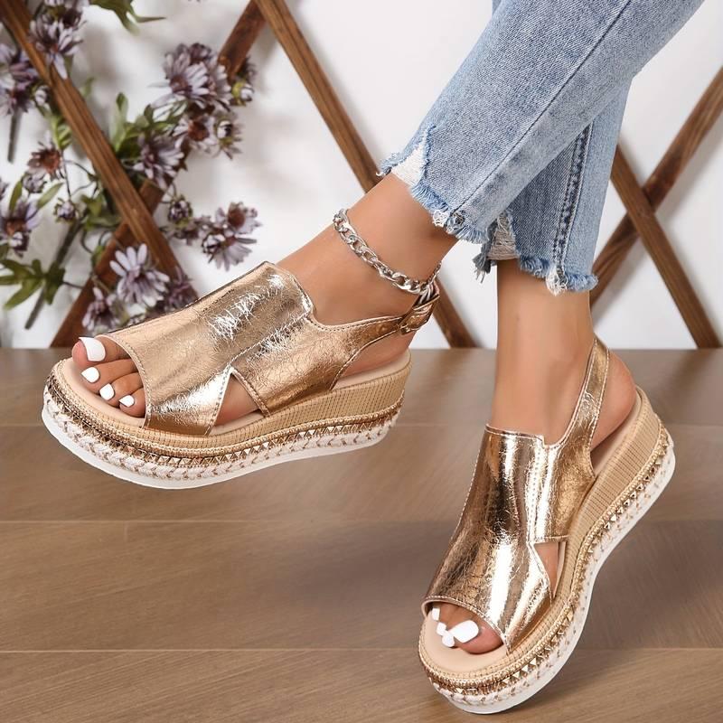 Sandals : Orthopedische Sandalen Dames - Zonnegoud - Comfortabel & Stijlvol in Zonnegoud van Pantino