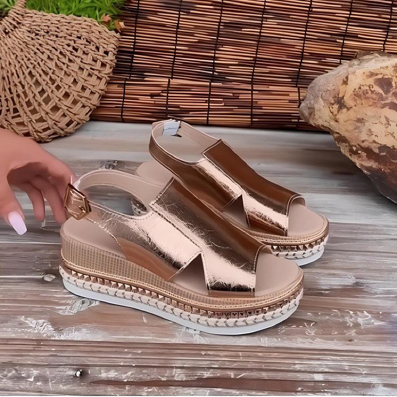 Sandals : Orthopedische Sandalen Dames - Zonnegoud - Comfortabel & Stijlvol in van Pantino