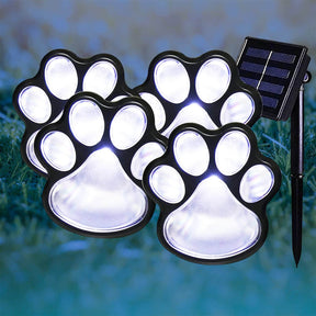outdoor equipment : Paw Print Solar Lampjes Wit 4 Stuks - Tuin Pad Decoratie - Solar LED in van Pantino