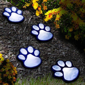 outdoor equipment : Paw Print Solar Lampjes Wit 4 Stuks - Tuin Pad Decoratie - Solar LED in van Pantino