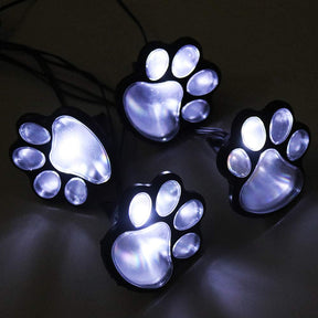 outdoor equipment : Paw Print Solar Lampjes Wit 4 Stuks - Tuin Pad Decoratie - Solar LED in van Pantino
