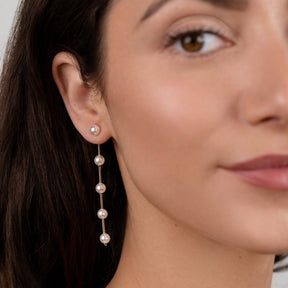 Earrings : Oorbellen Roze - Pearl Drop 5cm in van Pantino