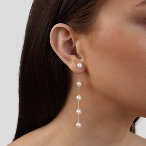 Earrings : Oorbellen Roze - Pearl Drop 5cm in van Pantino