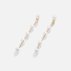 Earrings : Oorbellen Roze - Pearl Drop 5cm in van Pantino