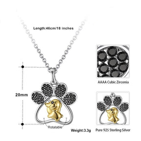 Necklace : Ketting Zilver - Dog Paw Sterling in van Pantino
