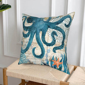 home & garden : Oceaan Thema Bedrukte Kussenovertrekken in Octopus 450mm x 450mm van Pantino