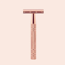 Safety Razor Set : SmoothShave Veiligheidsscheermes + 10 Premium Mesjes - Goud in Roségoud (+10 messen) van Pantino