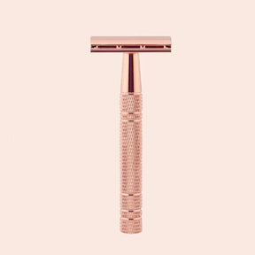 Safety Razor Set : SmoothShave Veiligheidsscheermes + 10 Premium Mesjes - Goud in Roségoud (+10 messen) van Pantino