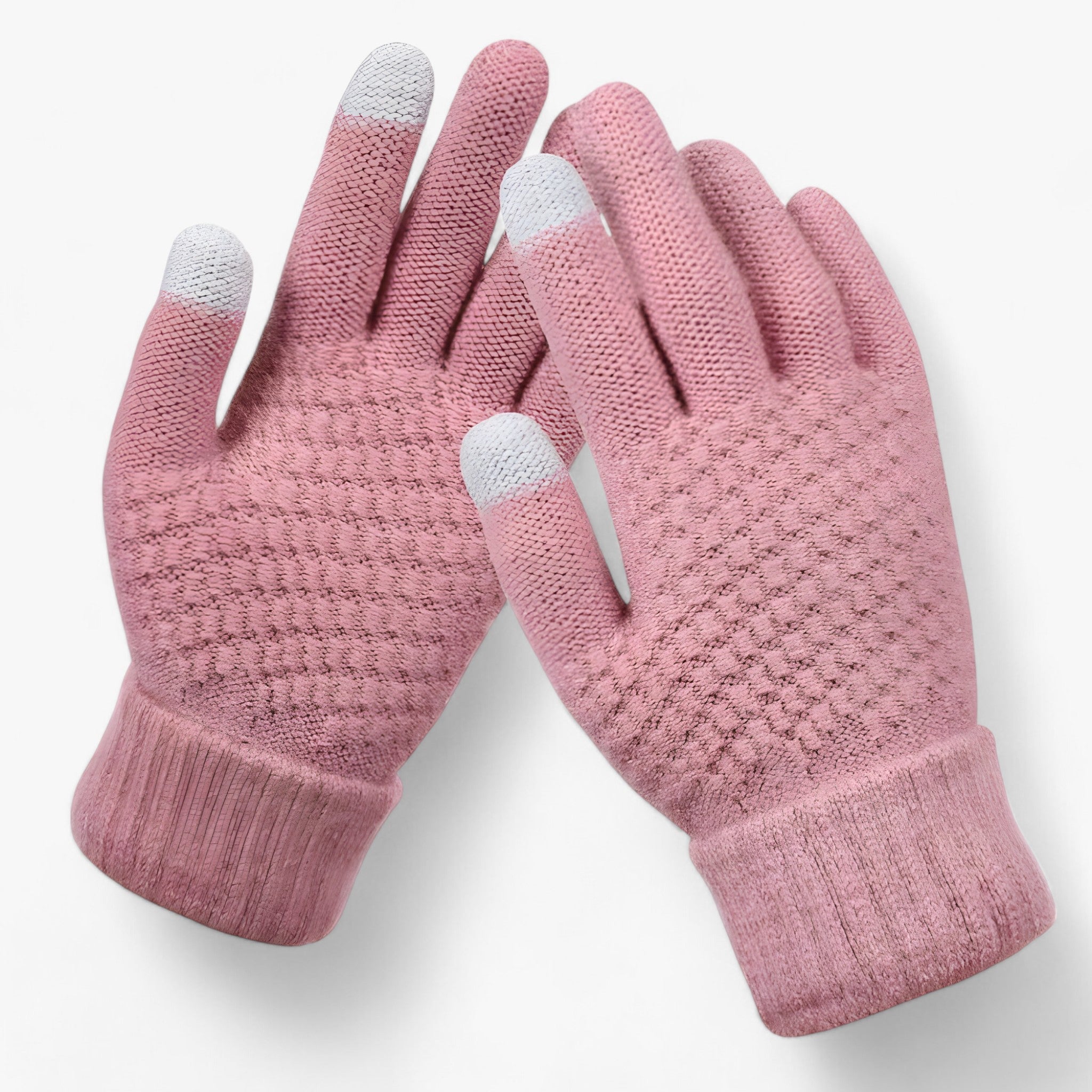 Gloves : Kunststof Handschoenen - Volledige Vinger Snit en Griprand voor de Winter - Khaki in roze Één maat van Pantino