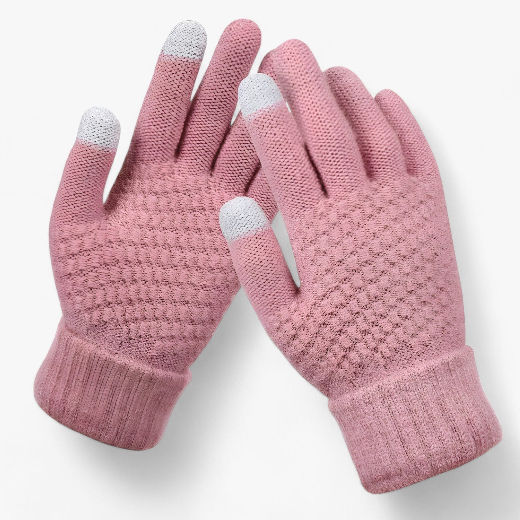 Gloves : Kunststof Handschoenen - Volledige Vinger Snit en Griprand voor de Winter - Khaki in roze Één maat van Pantino