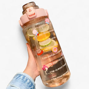 other : HydroMax - Grote Waterfles - Grote Capaciteit voor Hydratatie de Hele Dag door in 2L 3D Sticker Roze van Pantino