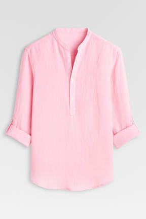 Men's Top Clothes : Lichtgewicht Linnen Herenoverhemd, Ademend, Lange Mouw in van Pantino