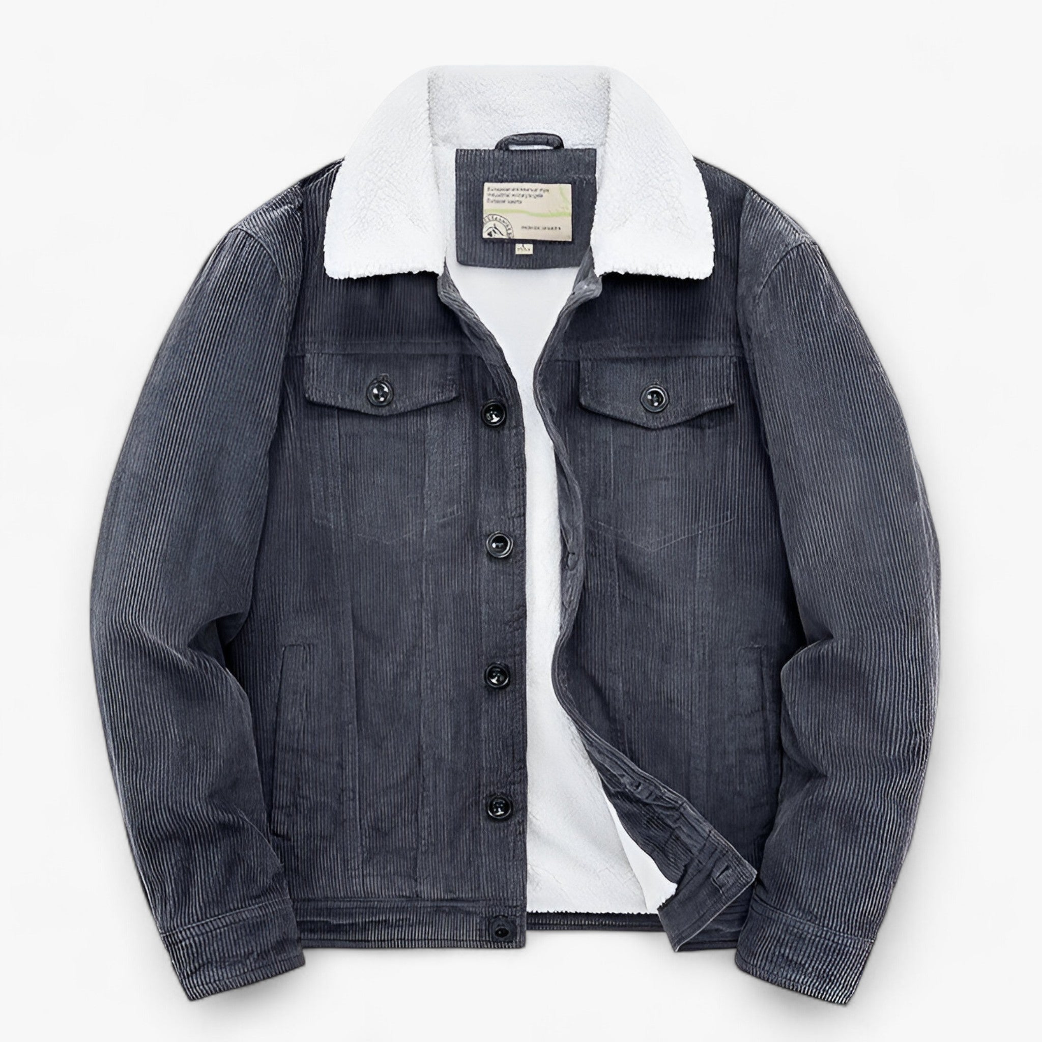 Jacket : Katoenen Jas voor Heren - Ultieme Winterwarmte - Grijs in Grijs van Pantino