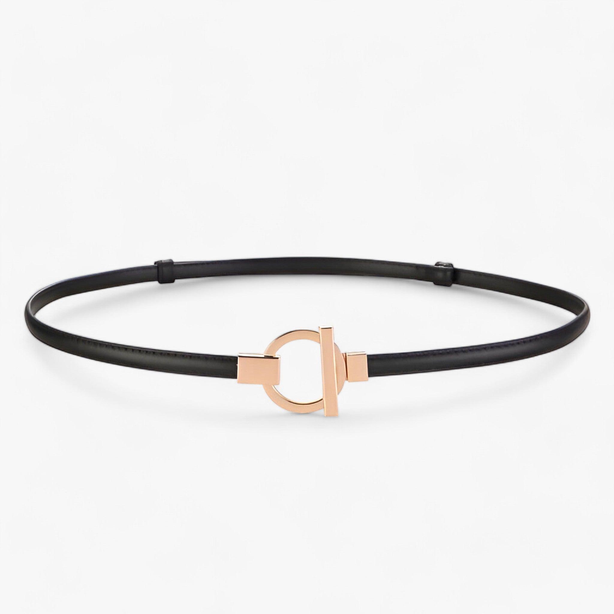 Belt : Elegante Riem Dames - Veilige Pasvorm met Gouden Gesp - Rood in van Pantino