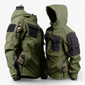 TraI - Tactische Herenjack met Capuchon - Dikke Softshell Waterdicht met Meerdere Zakken