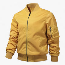 Bomber Jacket : Pilotenjacke Heren - Staande Kragen Vliegerjack Eenkleurig - Zwart in Geel van Pantino