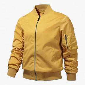 Bomber Jacket : Pilotenjacke Heren - Staande Kragen Vliegerjack Eenkleurig - Zwart in Geel van Pantino