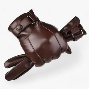 Gloves : Handschoenen Heren Zwart - Leren - Warmte van Echt Lamswol voor de Winter in Bruin One size van Pantino