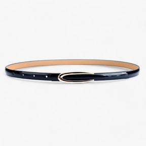 Belt : Elegante Jurk Skinne Patenten Leren Riem - Verfijnt Je Look - Rood in Zwart 105CM van Pantino