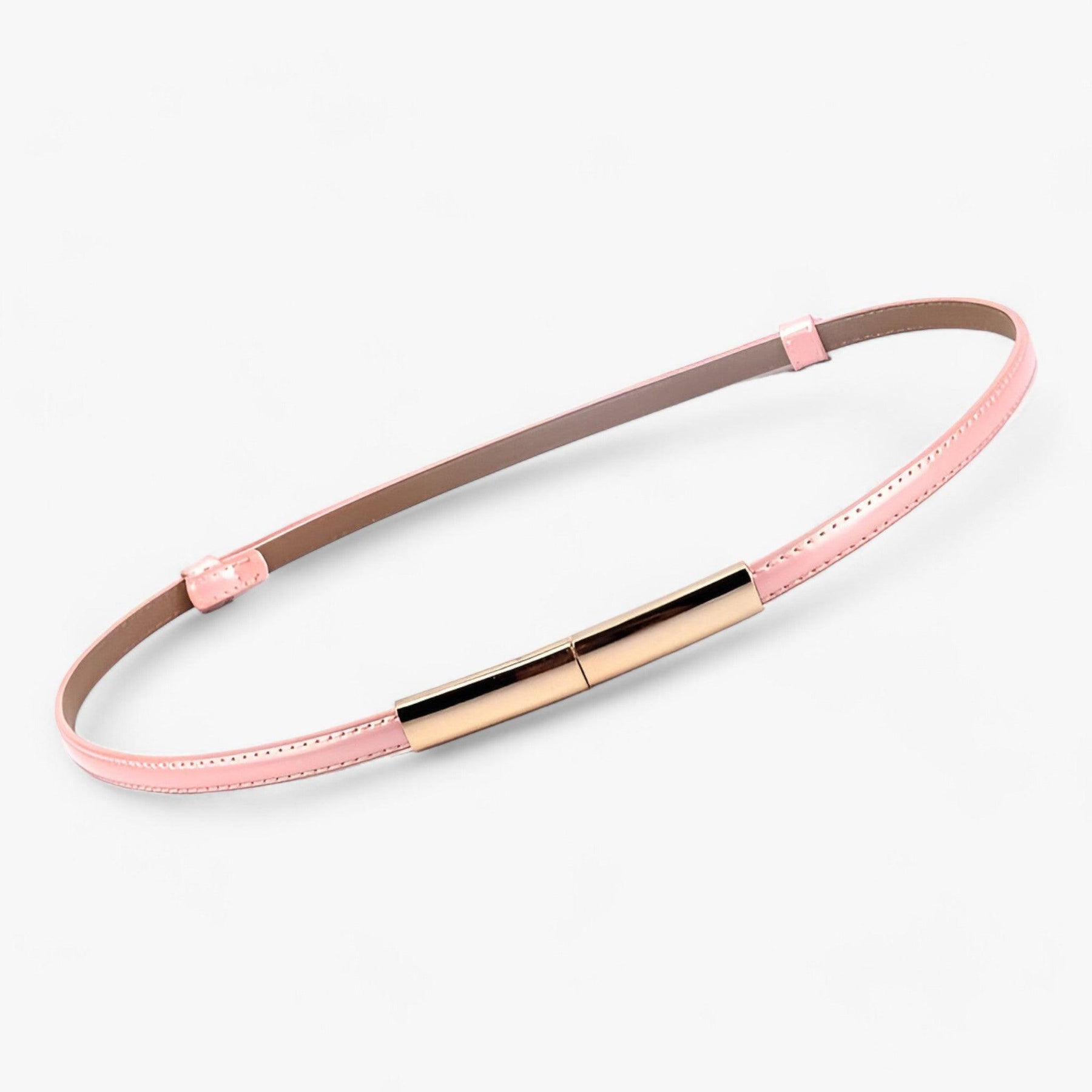 Women's Belt : Riem Dames Zwart - Aanpasbaar Leren Leer in Roze 95cm van Pantino
