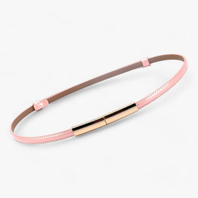 Women's Belt : Riem Dames Zwart - Aanpasbaar Leren Leer in Roze 95cm van Pantino